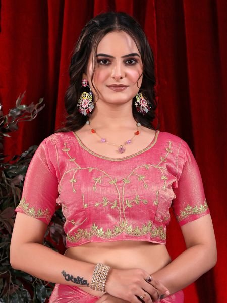 Jimmy Chu Embroidered Saree with Gotta Patti Work Designer Sarees