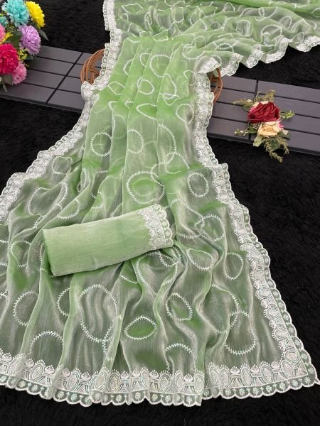 Jimmy Chu Embroidered sequins Saree Success Daily Deals