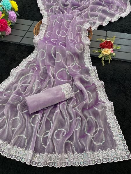 Jimmy Chu Embroidered sequins Saree Success Daily Deals