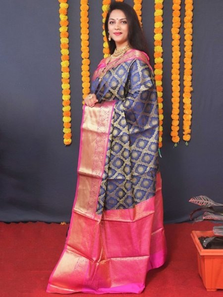Kanjivaram Silk Saree with Rich Pallu with Unstitched Blouse Piece Kanjivaram Sarees
