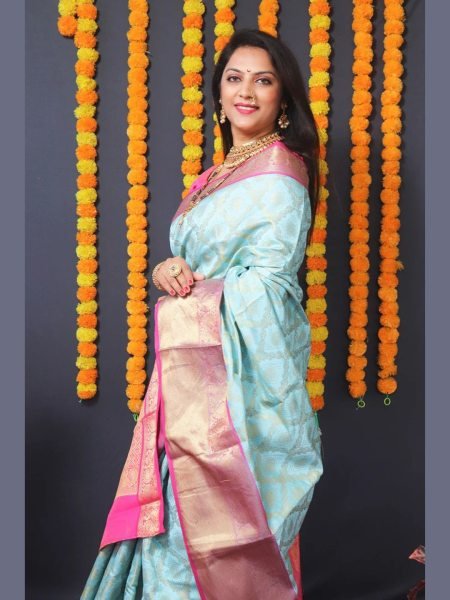 Kanjivaram Silk Saree with Rich Pallu with Unstitched Blouse Piece Kanjivaram Sarees