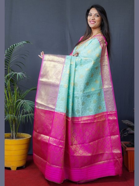 Kanjivaram Silk Saree with Rich Pallu with Unstitched Blouse Piece Kanjivaram Sarees