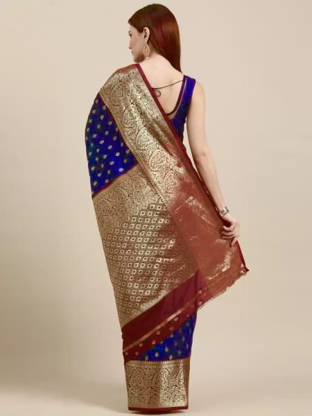 Kanjivaram Softy Copper Zari Blue Saree Kanjivaram Sarees