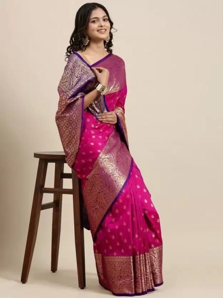 Kanjivaram Softy Copper Zari Rani Saree Pattu Sarees