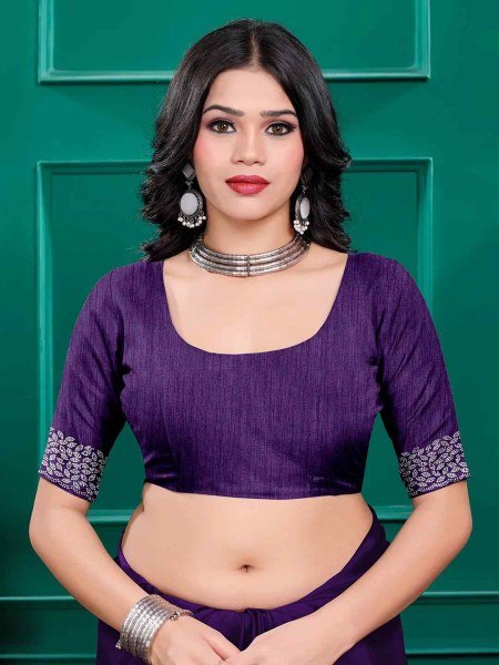 Luxury Silk Saree with Swarovski Diamond Lace Work   Unstitched Blouse Piece Designer Sarees