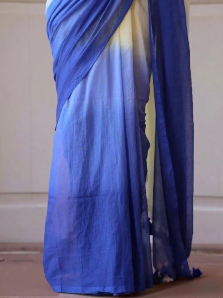 Multicolor Striped Cotton Linen Printed Saree Printed Sarees