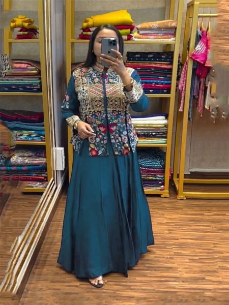 New Designer Party Wear Rama Koti With Lehenga Choli Lehenga