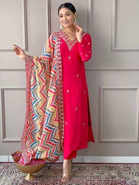 New Ethnic Wear Soft Pink Kurta Set Kurta Sets