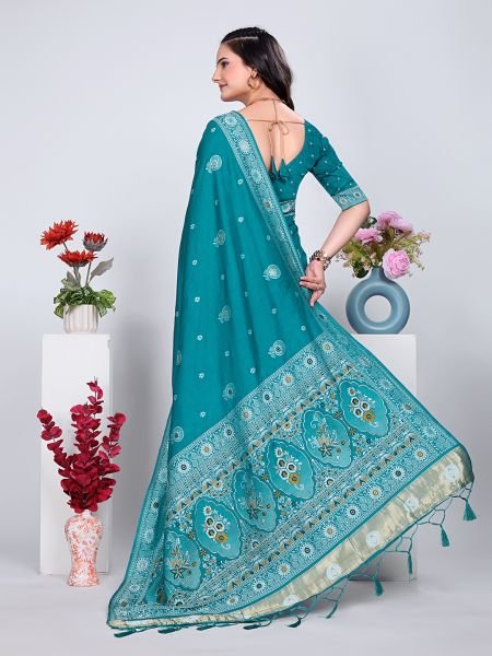 Patola Silk Saree with Traditional Pallu and Tassel Border Banarasi Sarees