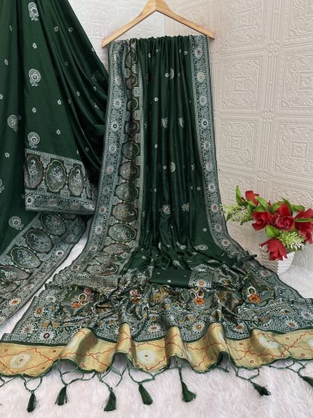 Patola Woven Cotton Silk Saree With Hand Work Patola Sarees
