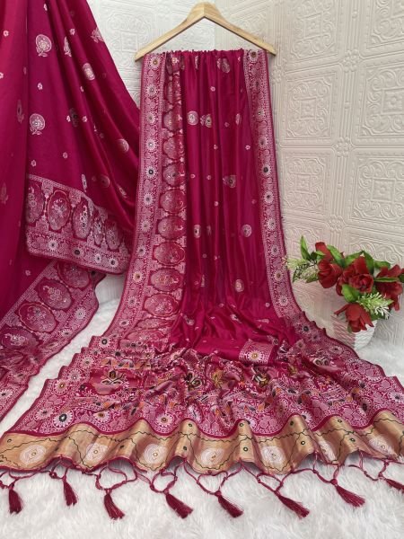 Patola Woven Cotton Silk Saree With Hand Work Patola Sarees