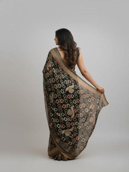 Premium Brasso Chiffon Saree with Intricate Woven Design Printed Sarees