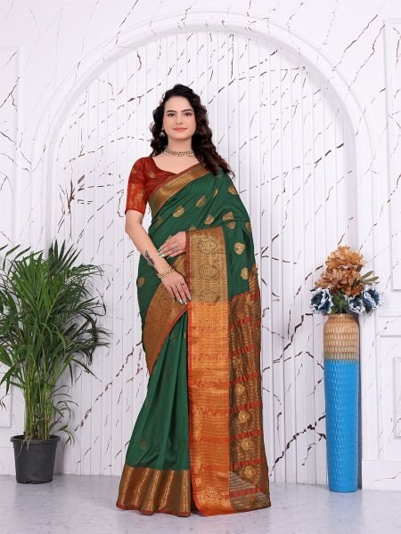 Pure Banarasi Silk Ready to Wear Saree with Jacquard   Woven Weaving Work Ready To Wear Sarees