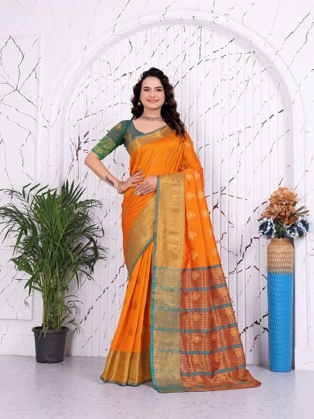 Pure Banarasi Silk Ready to Wear Saree with Jacquard   Woven Weaving Work Ready To Wear Sarees