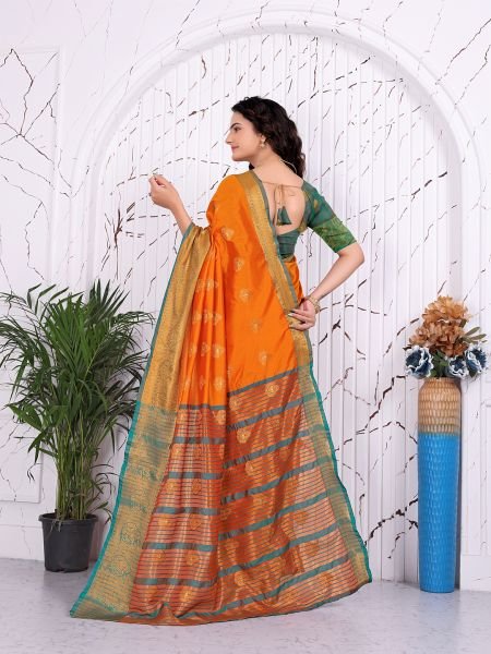 Pure Banarasi Silk Ready to Wear Saree with Jacquard   Woven Weaving Work Ready To Wear Sarees