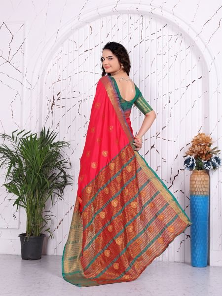 Pure Banarasi Silk Ready to Wear Saree with Jacquard   Woven Weaving Work Ready To Wear Sarees