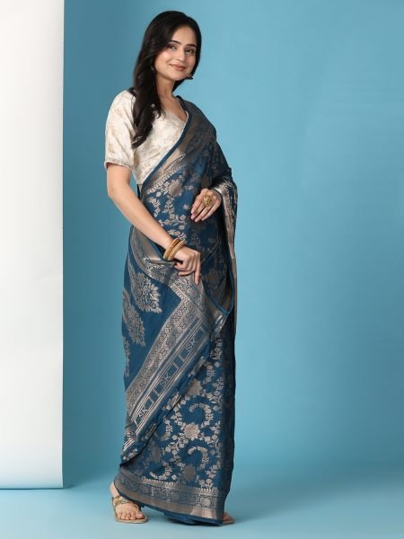 Rama Ready to Wear Pure Banarasi Georgette Saree Ready To Wear Sarees