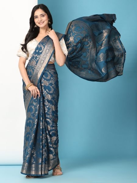 Rama Ready to Wear Pure Banarasi Georgette Saree Ready To Wear Sarees