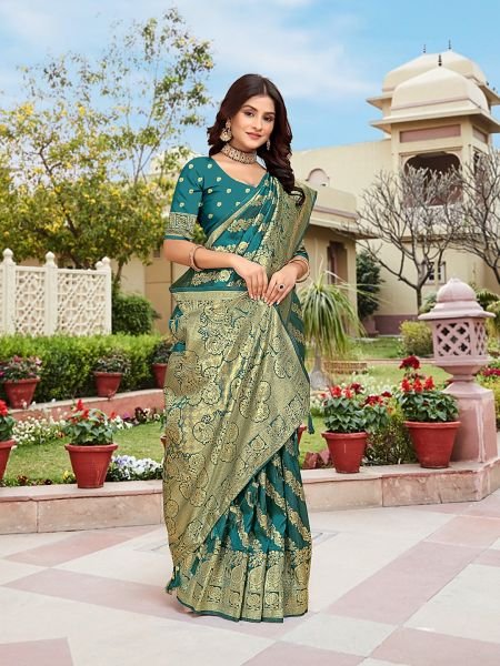 Rama Woven Jacquard Kanjivaram Pure Silk Saree Pattu Sarees