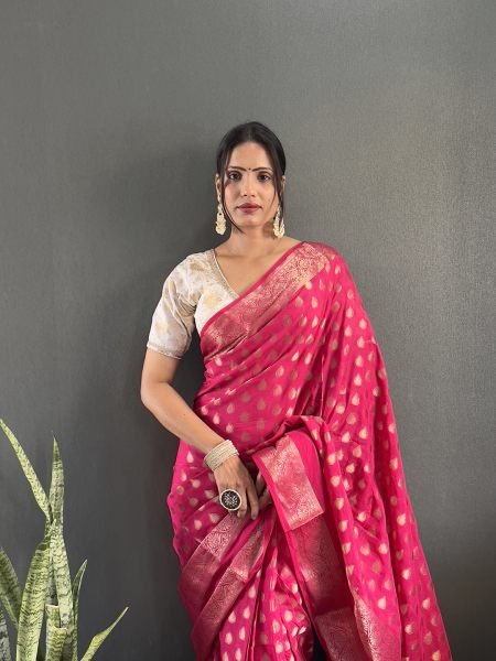 Rani Ready to Wear Pure Banarasi Georgette Saree Sale
