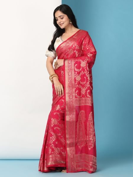 Rani Ready to Wear Pure Banarasi Georgette Saree Ready To Wear Sarees