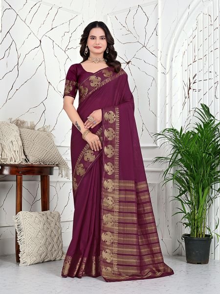 Ready to Wear Banarasi Jacquard Saree in Crepe Fabric Ready To Wear Sarees