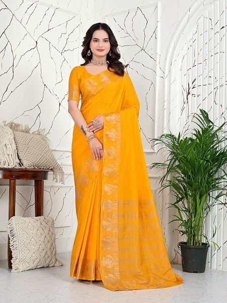 Ready to Wear Banarasi Jacquard Saree in Crepe Fabric Ready To Wear Sarees