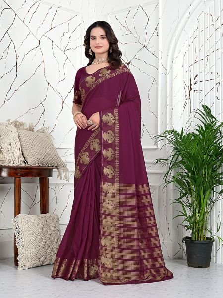 Ready to Wear Banarasi Jacquard Saree in Crepe Fabric Ready To Wear Sarees