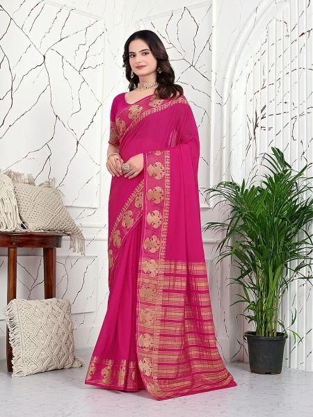 Ready to Wear Banarasi Jacquard Saree in Crepe Fabric Ready To Wear Sarees
