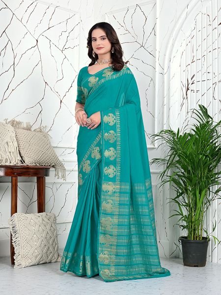 Ready to Wear Banarasi Jacquard Saree in Crepe Fabric Ready To Wear Sarees