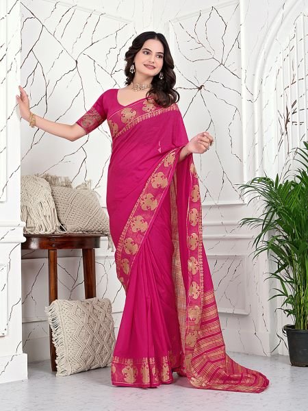 Ready to Wear Banarasi Jacquard Saree in Crepe Fabric Ready To Wear Sarees