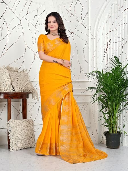 Ready to Wear Banarasi Jacquard Saree in Crepe Fabric Ready To Wear Sarees