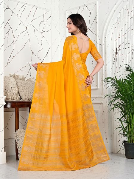 Ready to Wear Banarasi Jacquard Saree in Crepe Fabric Ready To Wear Sarees