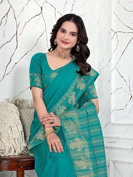 Ready to Wear Banarasi Jacquard Saree in Crepe Fabric Ready To Wear Sarees