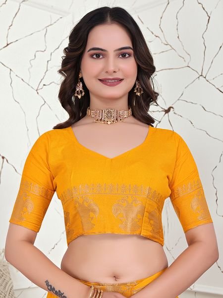 Ready to Wear Banarasi Jacquard Saree in Crepe Fabric Ready To Wear Sarees