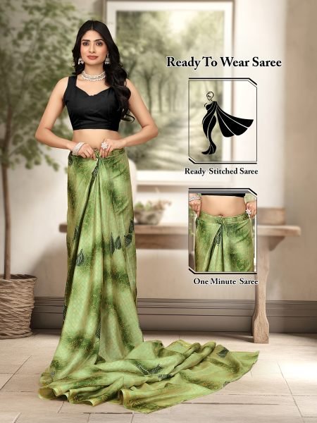 Elegant Checkered Manipuri Jute Silk Saree in Vibrant Green  Ready to Wear Ready To Wear Sarees