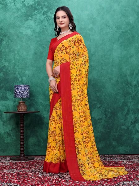  Ready to Wear Floral Bliss Simmer Silk Saree Ready To Wear Sarees