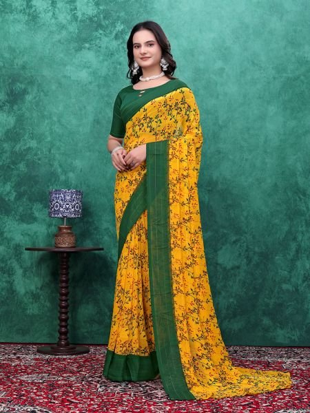  Ready to Wear Floral Bliss Simmer Silk Saree Ready To Wear Sarees