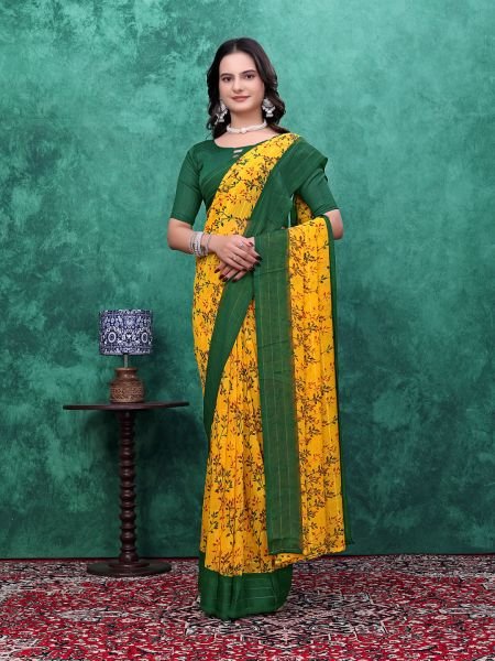  Ready to Wear Floral Bliss Simmer Silk Saree Ready To Wear Sarees