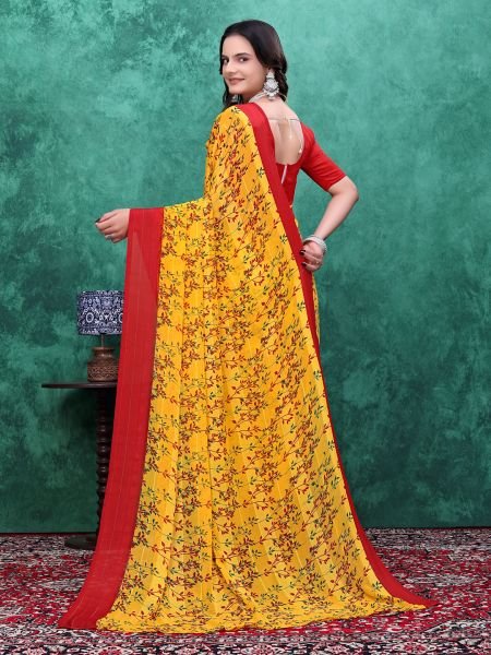  Ready to Wear Floral Bliss Simmer Silk Saree Ready To Wear Sarees