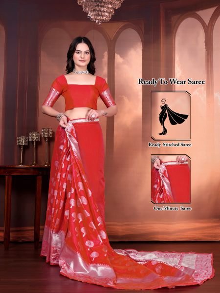 Ready to Wear Jacquard Pure Silk Saree Banarasi Sarees