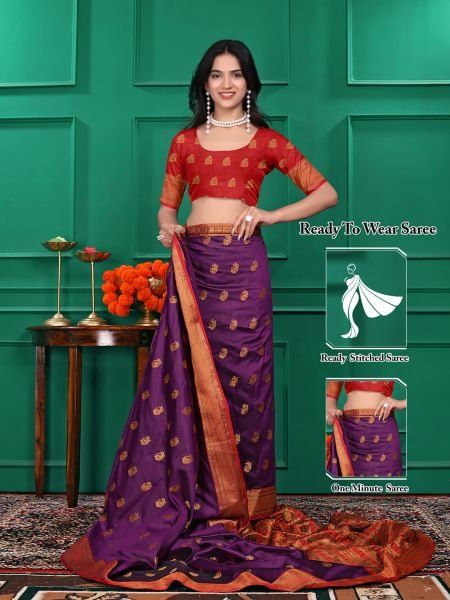 Ready to Wear Jacquard Pure Silk Saree Banarasi Sarees