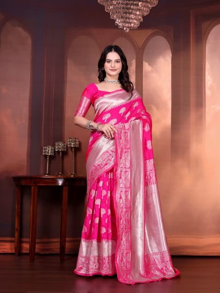 Ready to Wear Jacquard Pure Silk Saree Ready To Wear Sarees