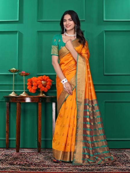 Ready to Wear Jacquard Pure Silk Saree Ready To Wear Sarees