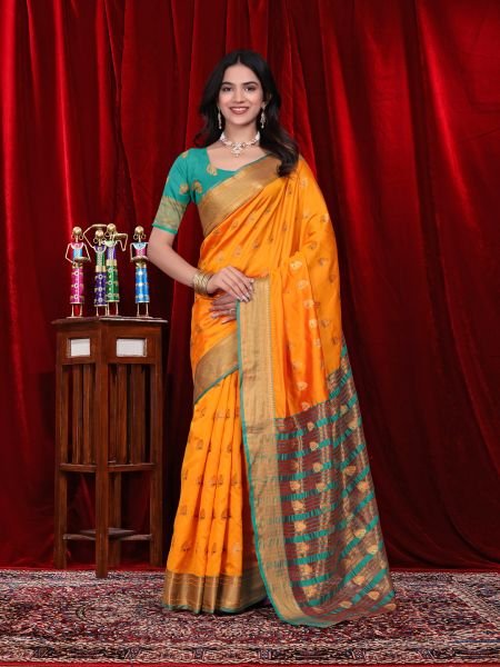 Ready to Wear Jacquard Pure Silk Saree Ready To Wear Sarees