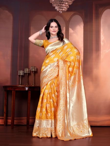 Ready to Wear Jacquard Pure Silk Saree Ready To Wear Sarees