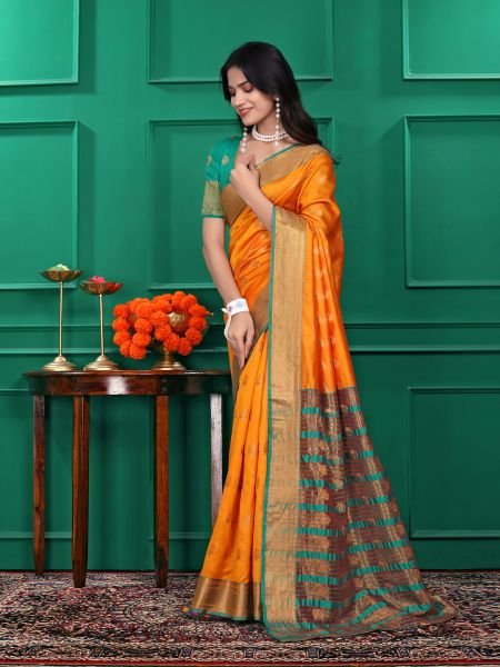 Ready to Wear Jacquard Pure Silk Saree Ready To Wear Sarees