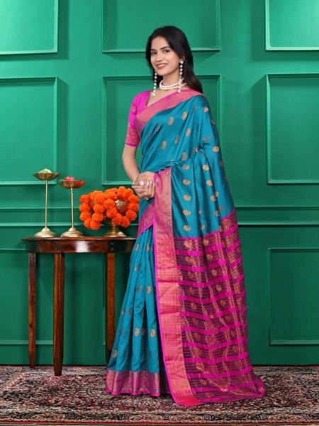 Ready to Wear Jacquard Pure Silk Saree Ready To Wear Sarees