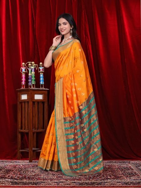 Ready to Wear Jacquard Pure Silk Saree Ready To Wear Sarees