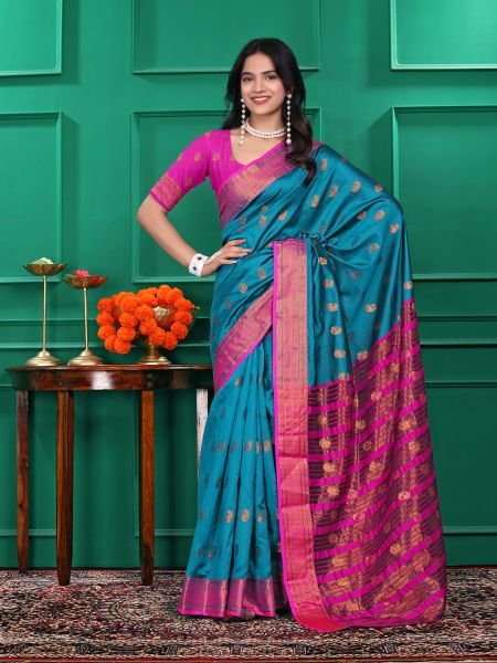Ready to Wear Jacquard Pure Silk Saree Ready To Wear Sarees